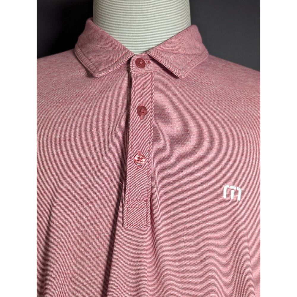 TravisMathew The Zinna Polo Shirt Mens 2XL XXL Red Heather Cardinal Golf